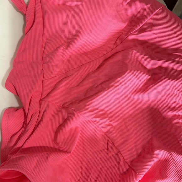 BECCA by Rebecca Virtue Pink Ribbed Asymmetrical One Piece hot pink/coral - Picture 5 of 5